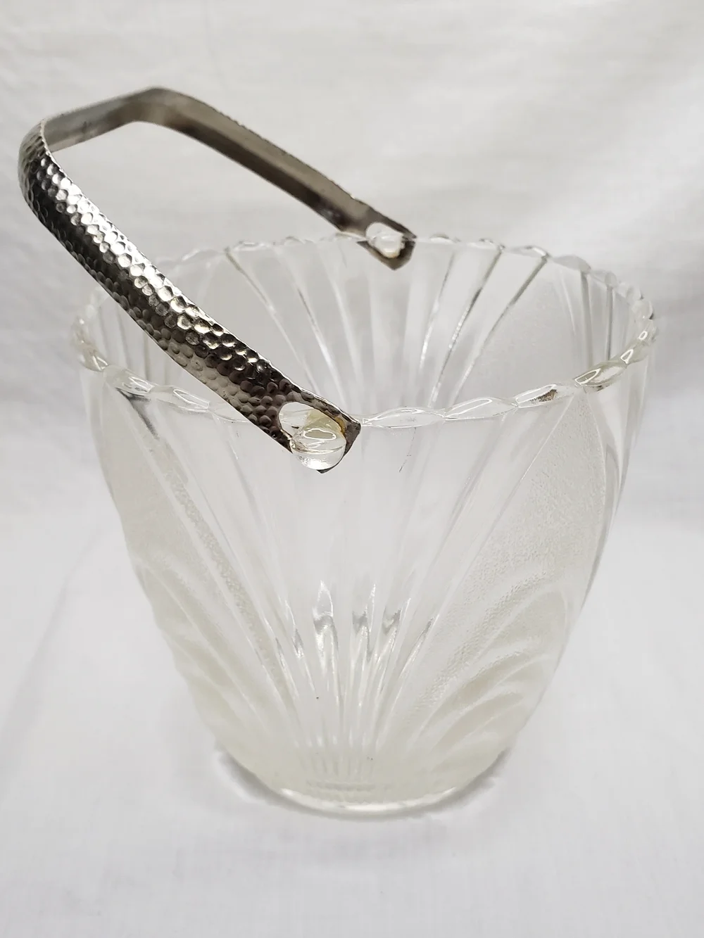 Vintage Brockway Nouveau Pressed Glass Ice Bucket